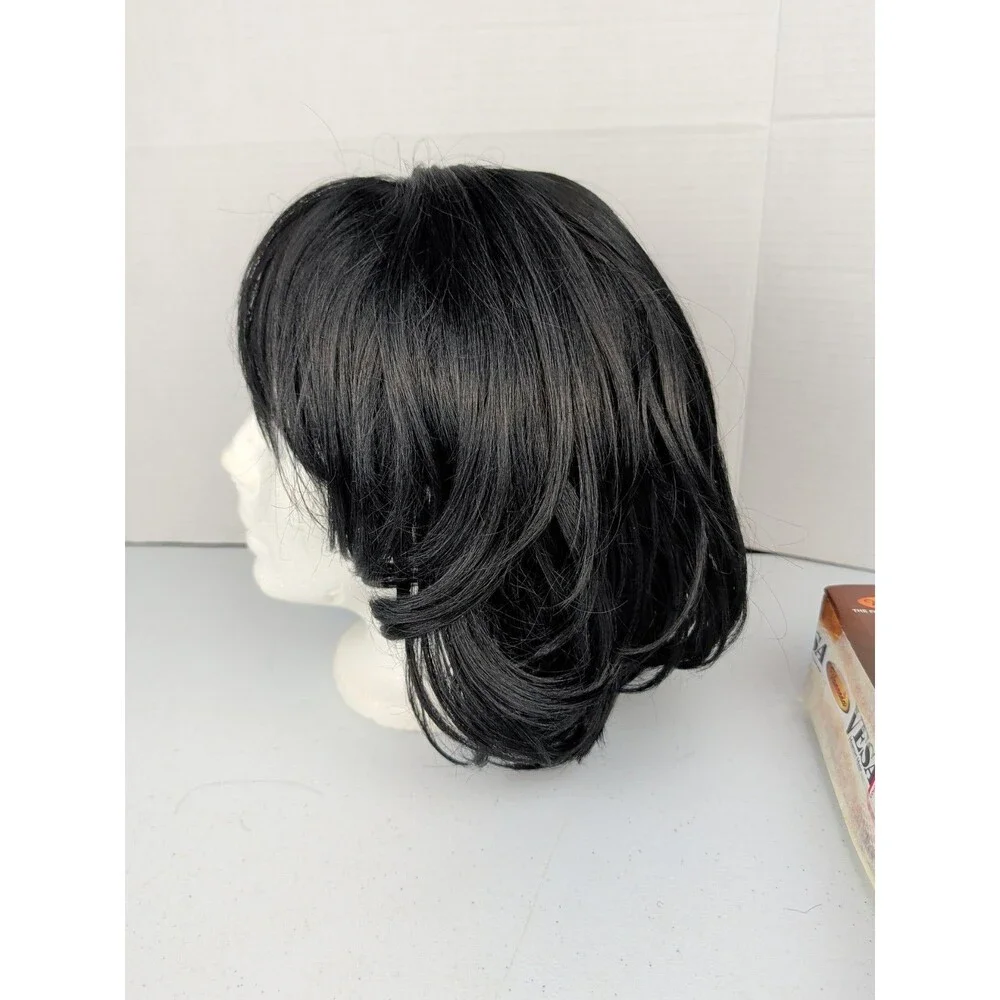 Vanessa VESA Premium Human Hair Blend Full Wig Show Color #1 Black Medium Length